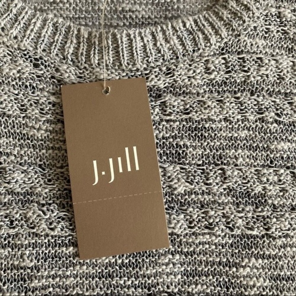 J. Jill Bluestone Open Knit Short Sleeve Sweater Medium - Picture 6 of 12